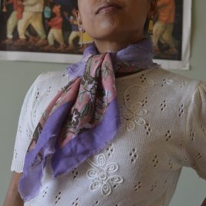 Vintage Glentex Japanese Floral Spring Scarf